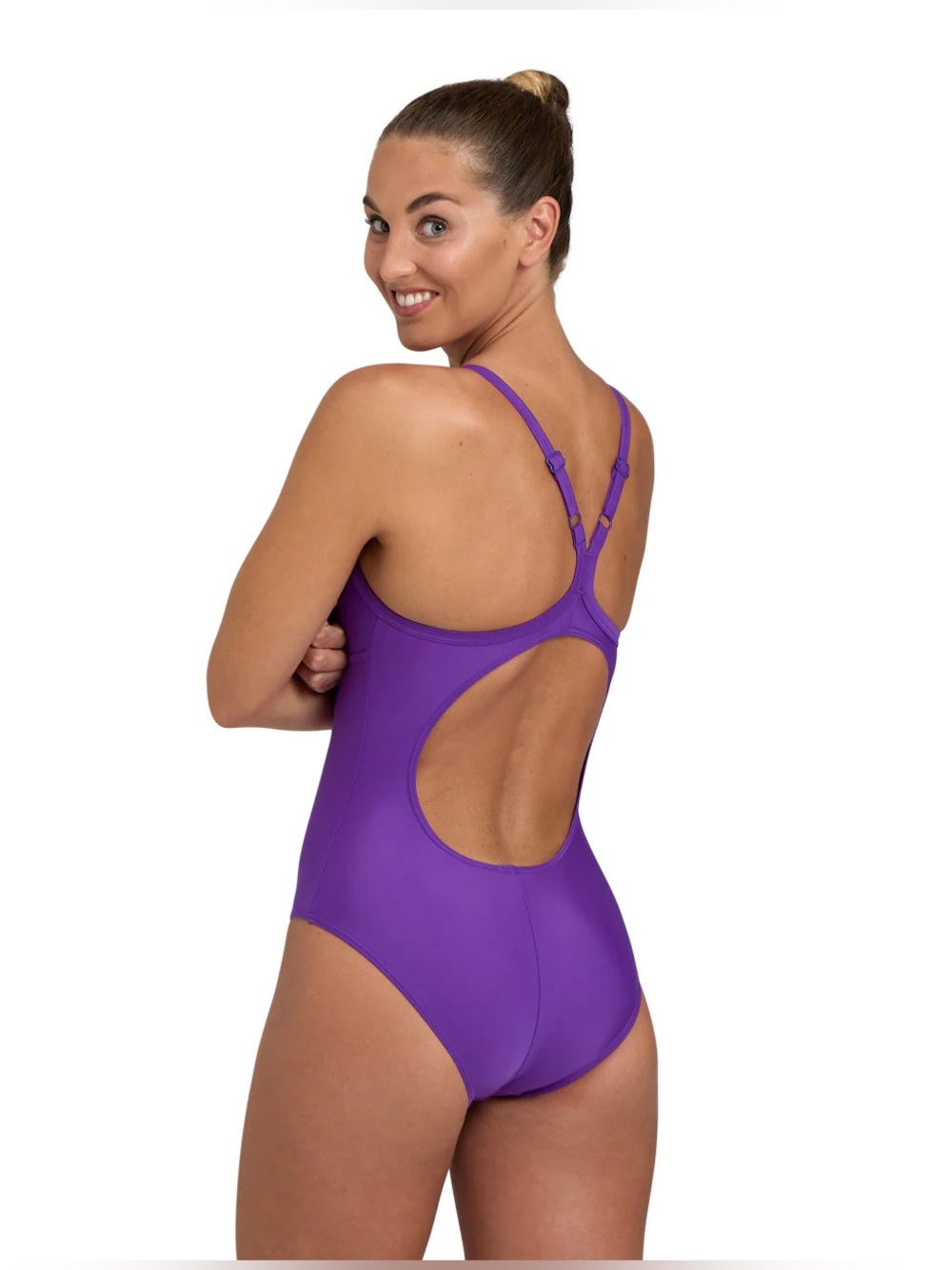 Arena Purple Training One Piece Swimsuit Lightdrop Back NWT Women’s 34 Swimwear